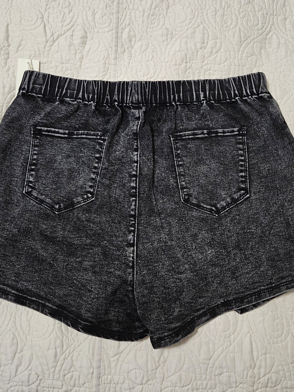 Luvamia Women’s Washed Black Wrap-Front Skort Shorts - Picture 4 of 4
